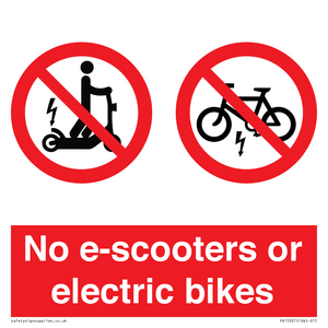 No e-scooters or electric bikes